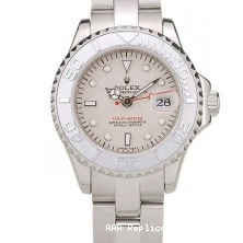 Aaa replica watch Silver Yacht Beige Dial Rolex Bezel Master 0803